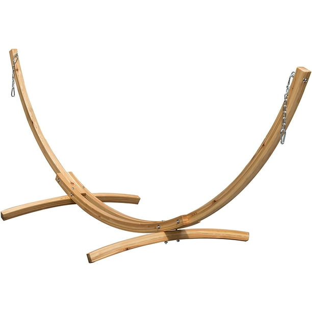 Lazy Daze Hammocks 10 Foot Russian Pine Hardwood Arc Frame Hammock Stand with Hooks and Chains